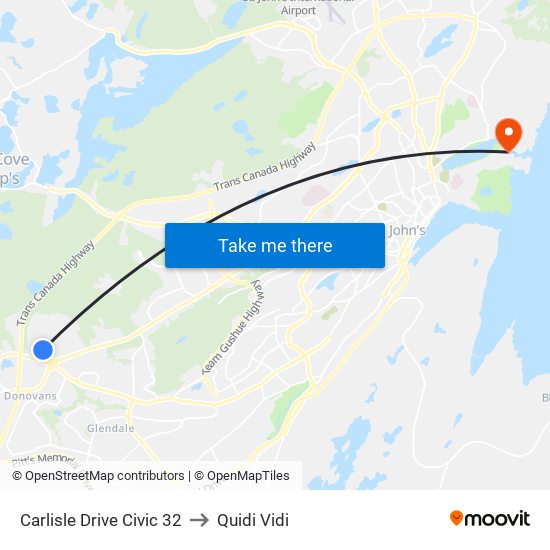 Carlisle Drive Civic 32 to Quidi Vidi map