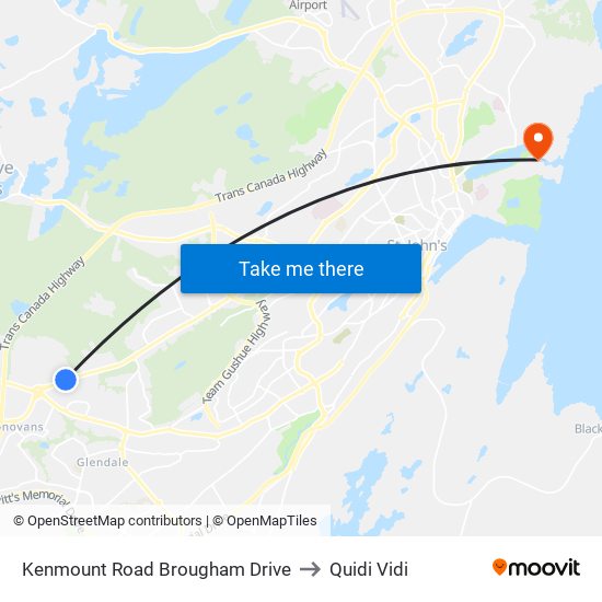 Kenmount Road Brougham Drive to Quidi Vidi map