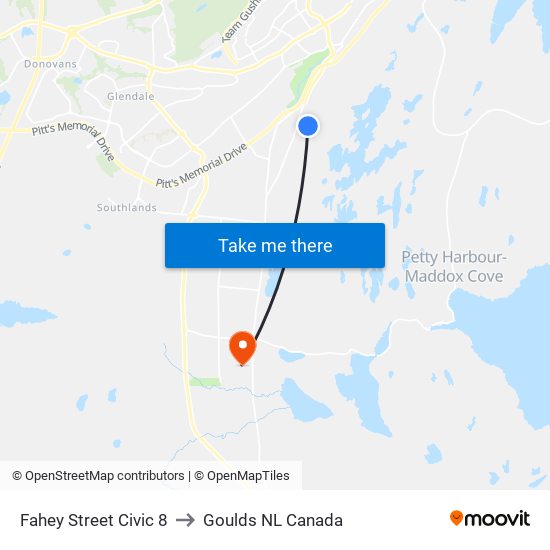 Fahey Street Civic 8 to Goulds NL Canada map