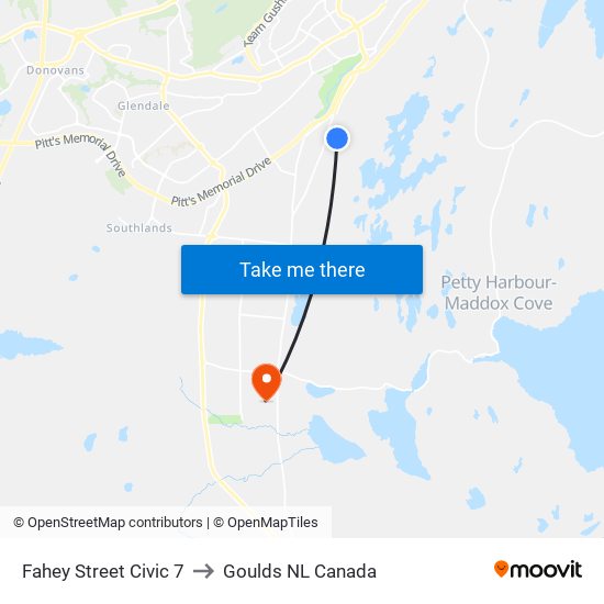 Fahey Street Civic 7 to Goulds NL Canada map