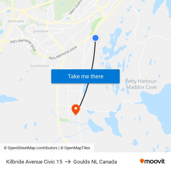 Kilbride Avenue Civic 15 to Goulds NL Canada map