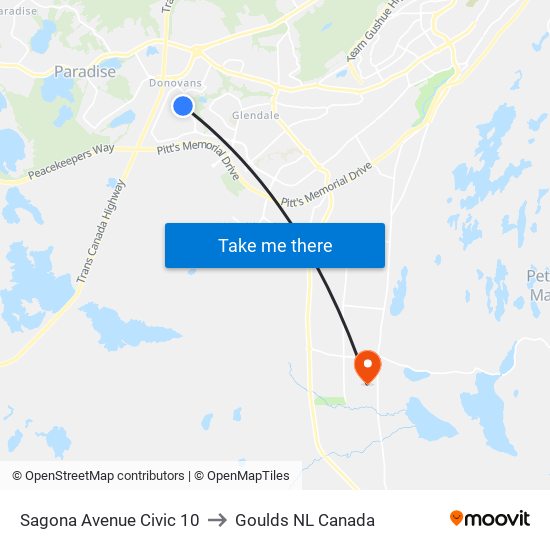 Sagona Avenue Civic 10 to Goulds NL Canada map