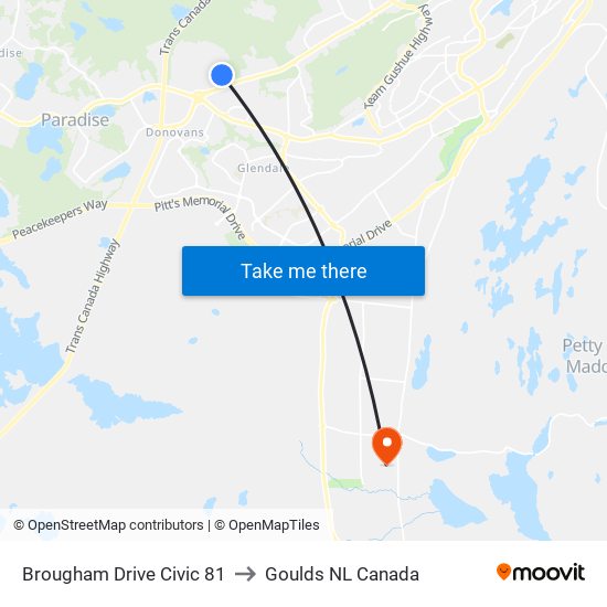 Brougham Drive Civic 81 to Goulds NL Canada map