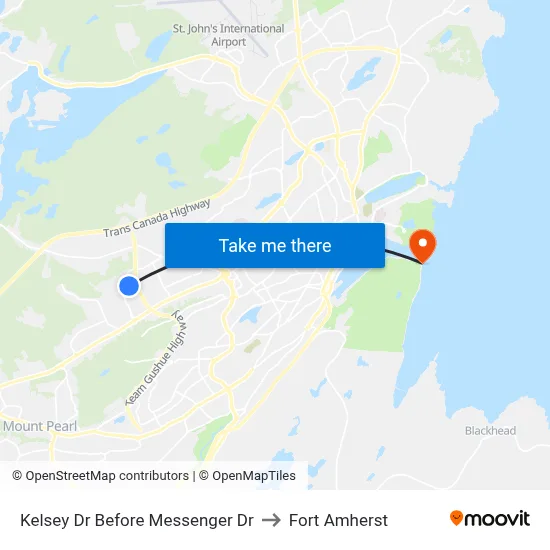 Kelsey Dr Before Messenger Dr to Fort Amherst map