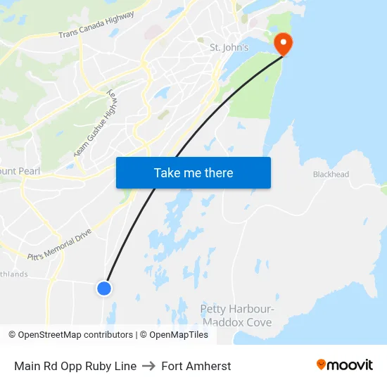 Main Rd Opp Ruby Line to Fort Amherst map