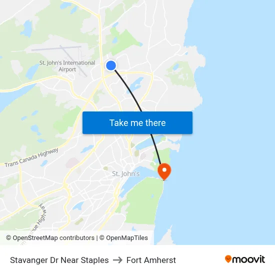 Stavanger Dr Near  Staples to Fort Amherst map