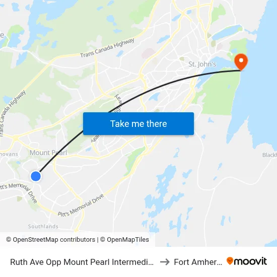 Ruth Ave Opp Mount Pearl Intermediate to Fort Amherst map