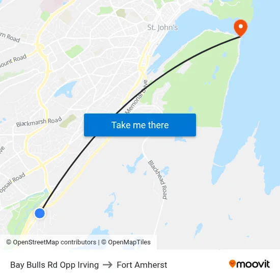Bay Bulls Rd Opp Irving to Fort Amherst map