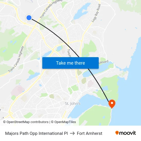 Majors Path Opp International Pl to Fort Amherst map