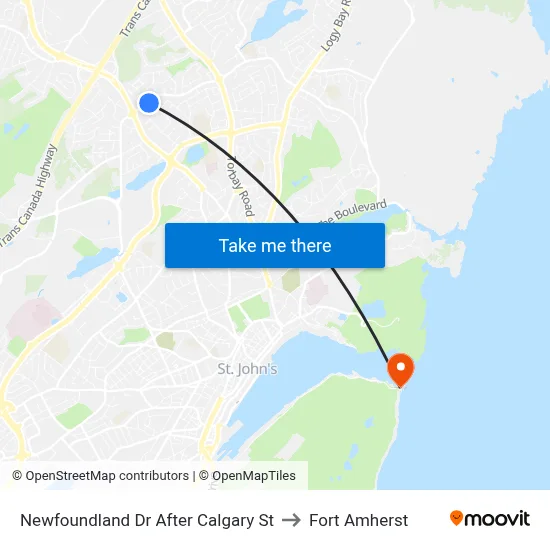 Newfoundland Dr After Calgary St to Fort Amherst map