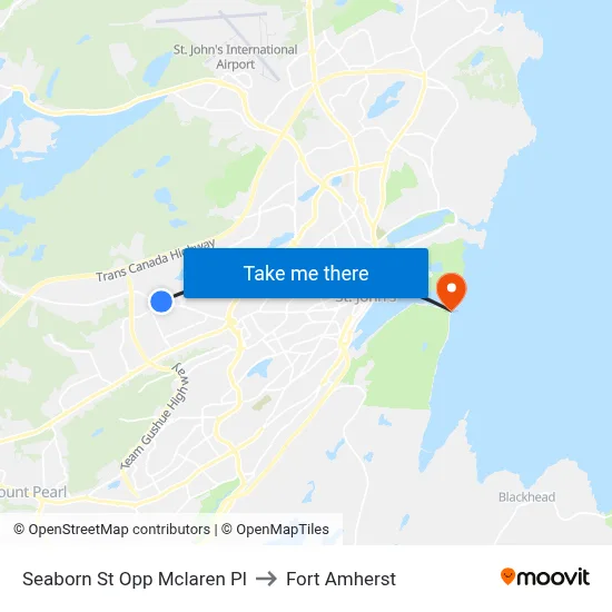 Seaborn St Opp Mclaren Pl to Fort Amherst map