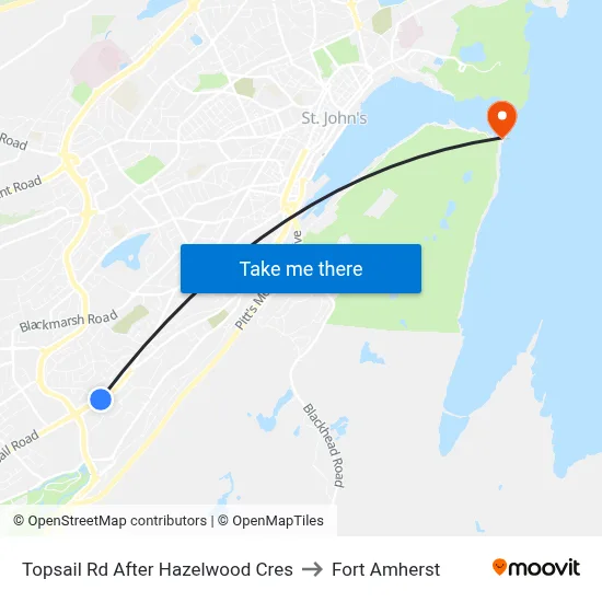 Topsail Rd After Hazelwood Cres to Fort Amherst map