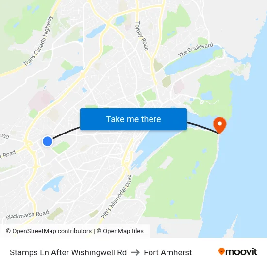 Stamps Ln After Wishingwell Rd to Fort Amherst map