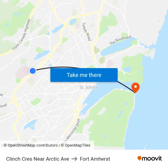 Clinch Cres Near Arctic Ave to Fort Amherst map