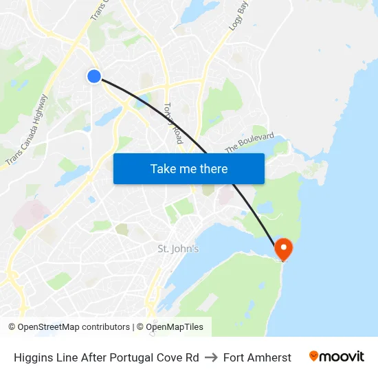 Higgins Line After Portugal Cove Rd to Fort Amherst map