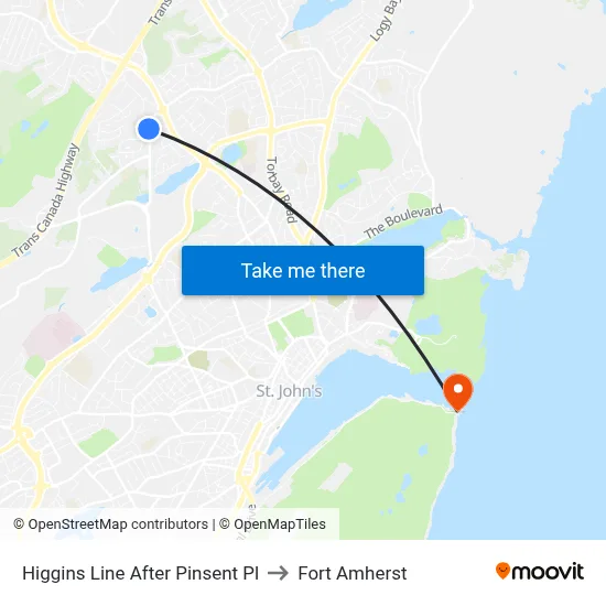 Higgins Line After Pinsent Pl to Fort Amherst map