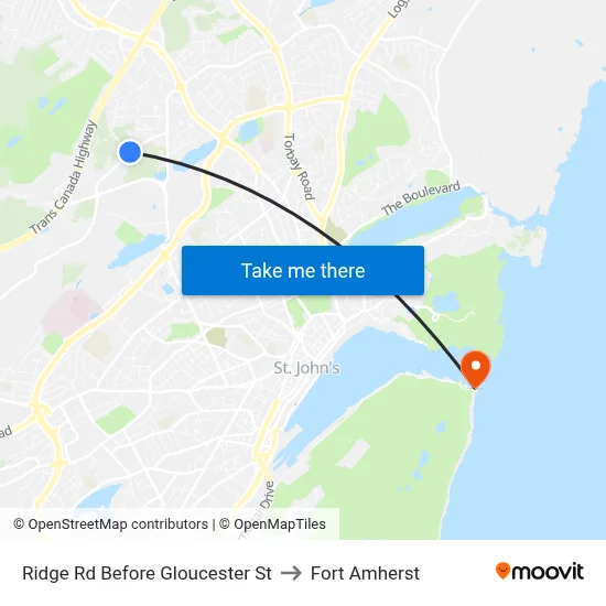 Ridge Rd Before Gloucester St to Fort Amherst map