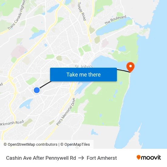Cashin Ave After Pennywell Rd to Fort Amherst map