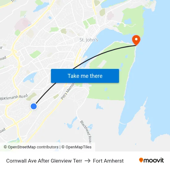 Cornwall Ave After Glenview Terr to Fort Amherst map