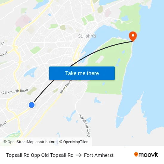 Topsail Rd Opp Old Topsail Rd to Fort Amherst map