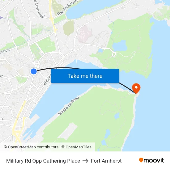 Military Rd Opp Gathering Place to Fort Amherst map