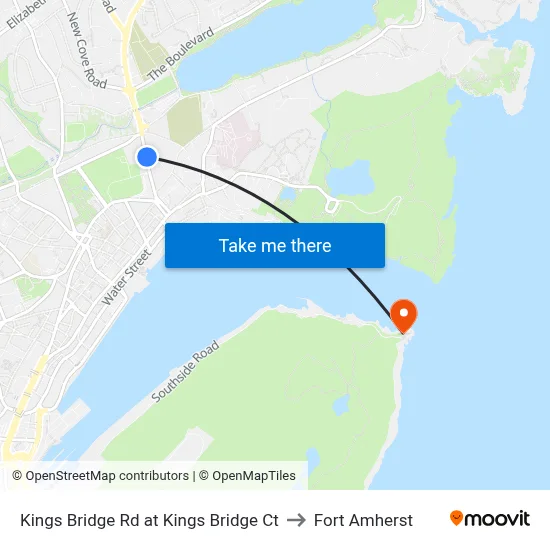 Kings Bridge Rd at Kings Bridge Ct to Fort Amherst map
