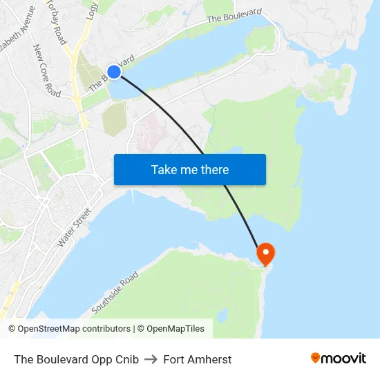 The Boulevard Opp Cnib to Fort Amherst map