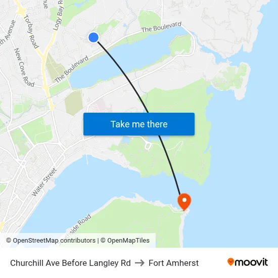 Churchill Ave Before Langley Rd to Fort Amherst map