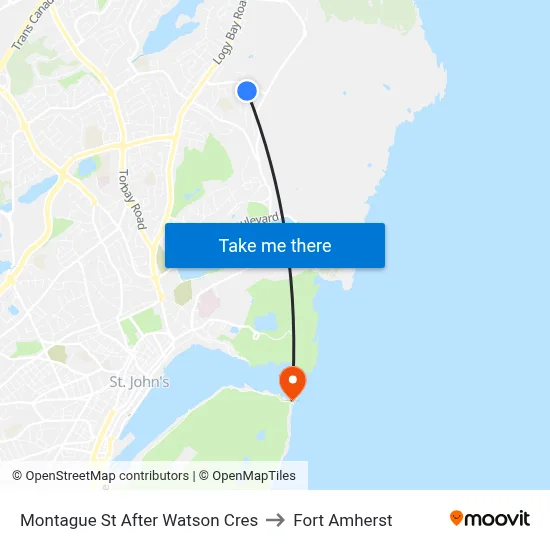 Montague St After Watson Cres to Fort Amherst map