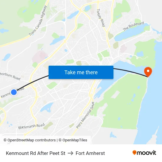 Kenmount Rd After Peet St to Fort Amherst map