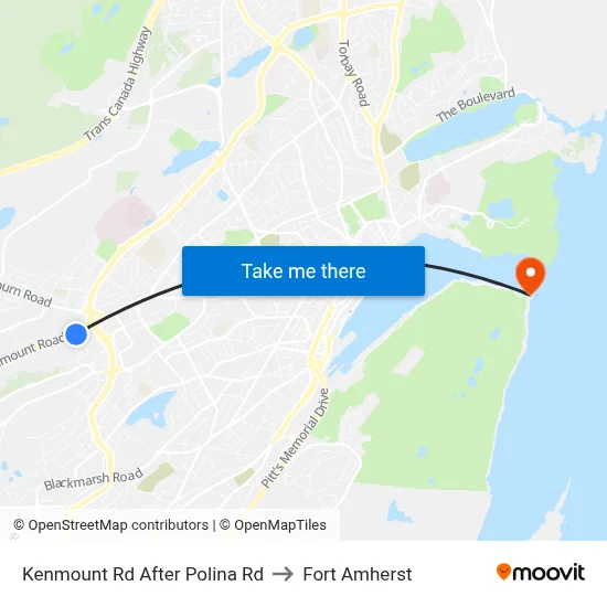 Kenmount Rd After Polina Rd to Fort Amherst map