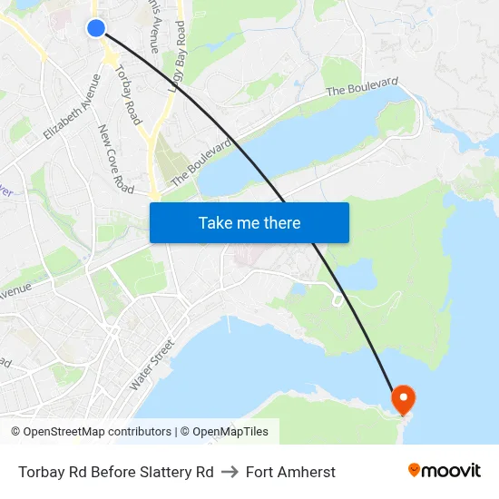 Torbay Rd Before Slattery Rd to Fort Amherst map