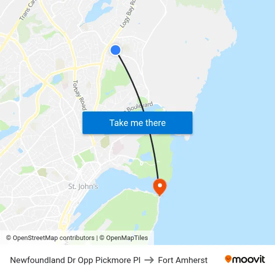 Newfoundland Dr Opp Pickmore Pl to Fort Amherst map