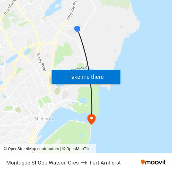 Montague St Opp Watson Cres to Fort Amherst map
