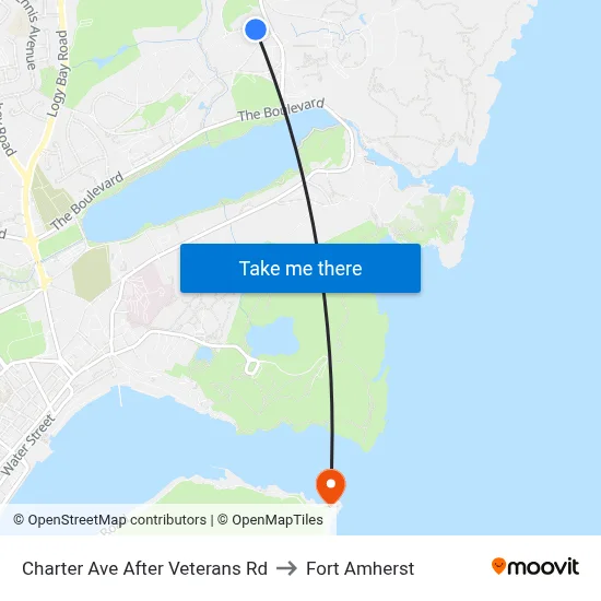 Charter Ave After Veterans Rd to Fort Amherst map
