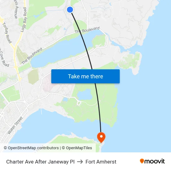 Charter Ave After Janeway Pl to Fort Amherst map