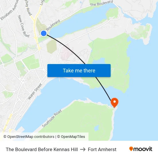 The Boulevard Before Kennas Hill to Fort Amherst map