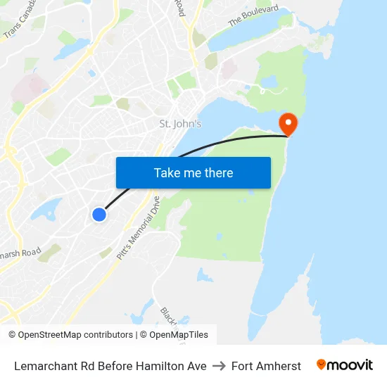 Lemarchant Rd Before Hamilton Ave to Fort Amherst map