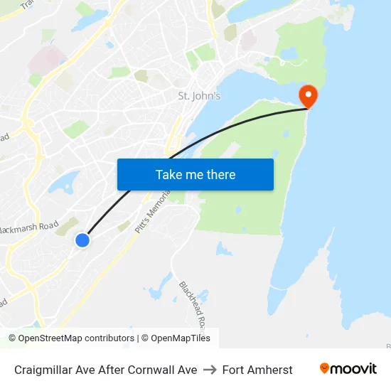 Craigmillar Ave After Cornwall Ave to Fort Amherst map