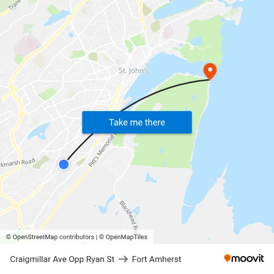 Craigmillar Ave Opp Ryan St to Fort Amherst map