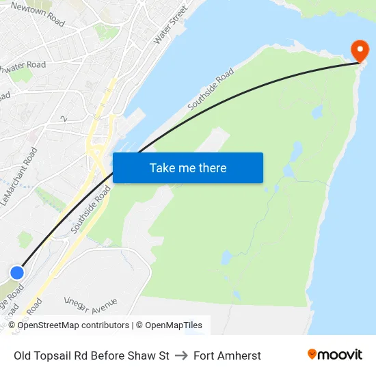 Old Topsail Rd Before Shaw St to Fort Amherst map