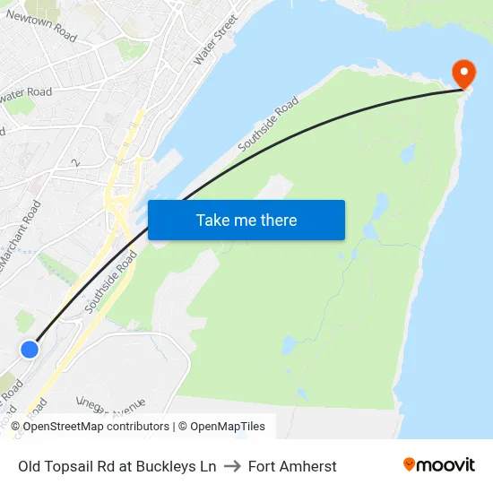 Old Topsail Rd at Buckleys Ln to Fort Amherst map