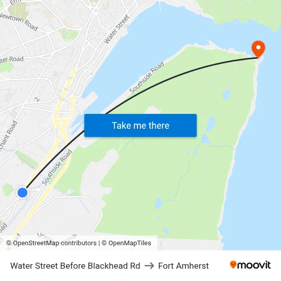 Water Street Before Blackhead Rd to Fort Amherst map