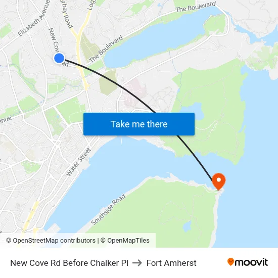 New Cove Rd Before Chalker Pl to Fort Amherst map