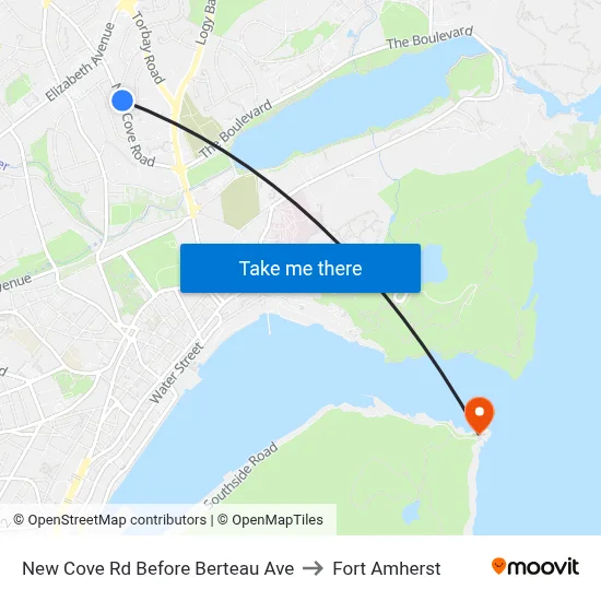 New Cove Rd Before Berteau Ave to Fort Amherst map