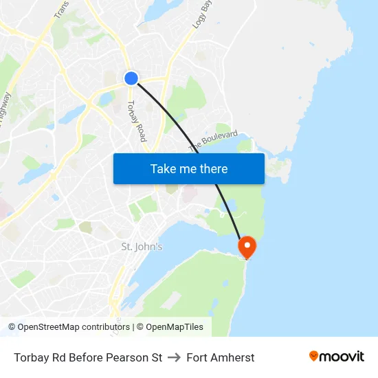 Torbay Rd Before Pearson St to Fort Amherst map