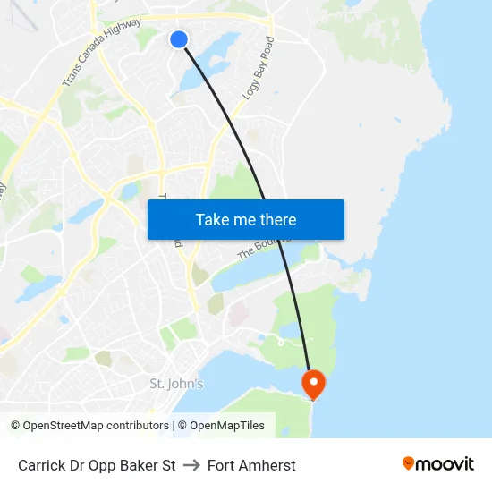 Carrick Dr Opp Baker St to Fort Amherst map