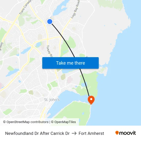Newfoundland Dr After Carrick Dr to Fort Amherst map