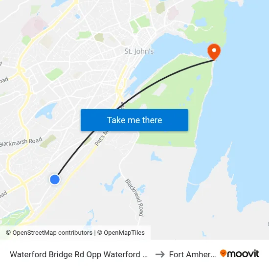 Waterford Bridge Rd Opp Waterford Ave to Fort Amherst map