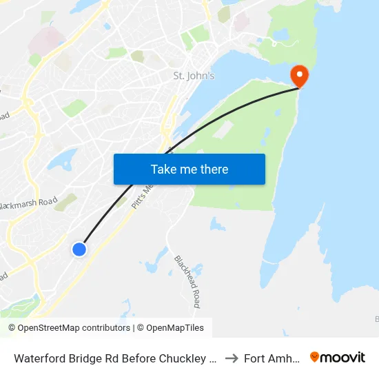 Waterford Bridge Rd Before Chuckley Pear Pl to Fort Amherst map